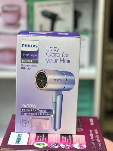 سشوار مسافرتی فیلیپس مدل PH-120 سری Essential با توان 2400 وات و تکنولوژی Keratin Protect