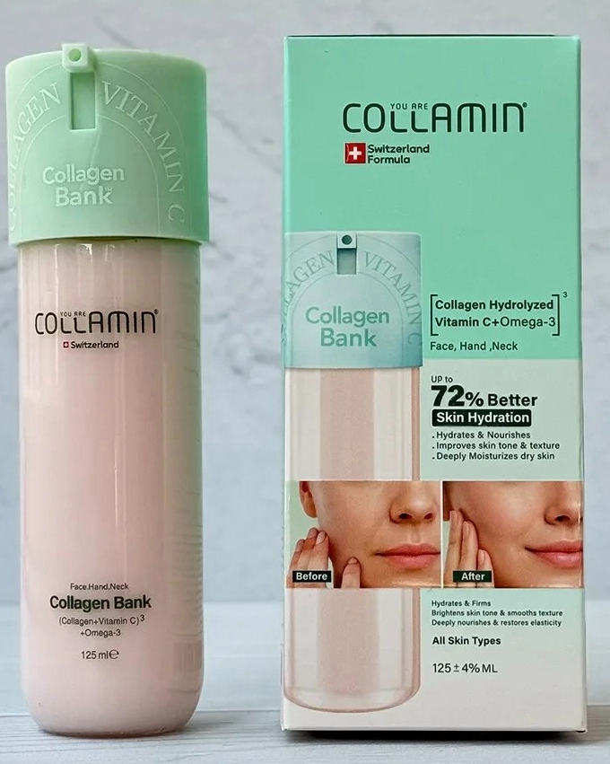 کرم مرطوب‌کننده صورت و گردن کالامین کلاژن بانک Collagen Bank حجم ۱۲۵ میلی‌لیتر